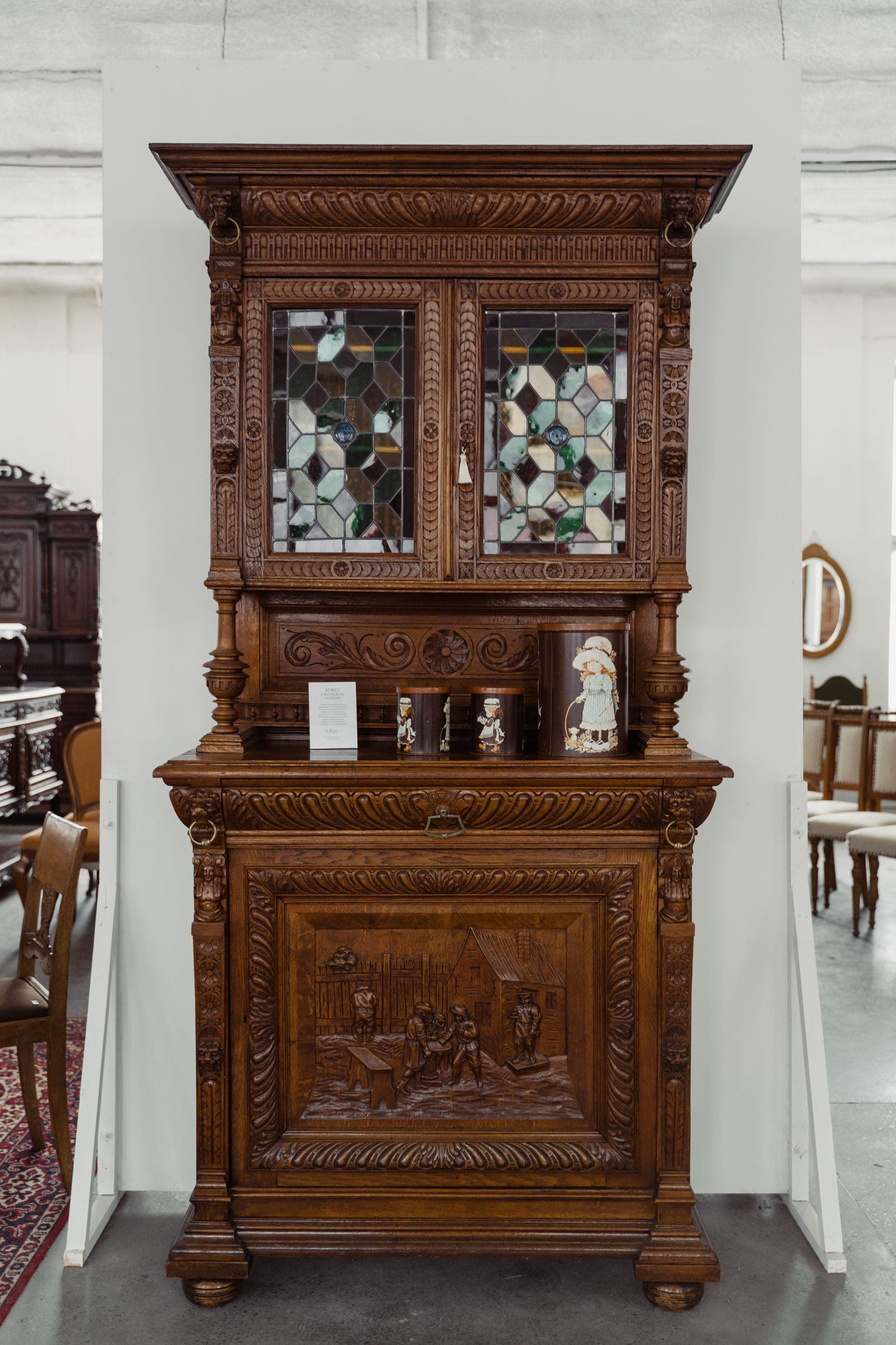 Tall carved Heritage Cupboard